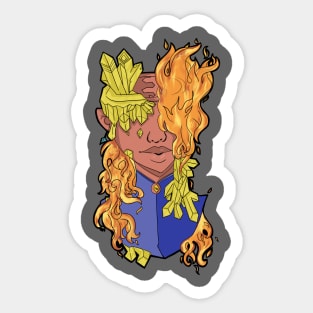 crystal flame girl Sticker